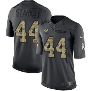 Nike Packers #44 James Starks Black Men's Stitched NFL Limited 2016 Salute To Service Jersey
