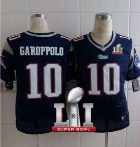Nike Patriots #10 Jimmy Garoppolo Navy Blue Team Color Super Bowl LI 51 Men's Stitched NFL Elite Jersey