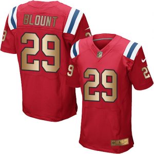 Nike Patriots #29 LeGarrette Blount Red Alternate Men's Stitched NFL Elite Gold Jersey