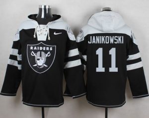 Nike Raiders #11 Sebastian Janikowski Black Player Pullover NFL Hoodie