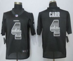 Nike Raiders #4 Derek Carr Black Team Color Men's Stitched NFL Limited Strobe Jersey