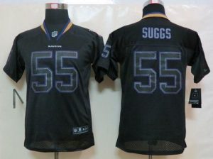 Nike Ravens #55 Terrell Suggs Lights Out Black Youth Embroidered NFL Elite Jersey