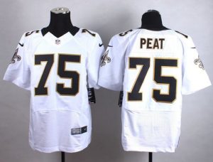 Nike Saints #75 Andrus Peat White Men's Stitched NFL Elite Jersey