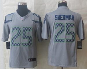 Nike Seahawks #25 Richard Sherman Grey Alternate Men's Stitched NFL Limited Jersey