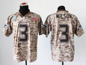 Nike Seahawks #3 Russell Wilson Camo Men's Stitched NFL New Elite USMC Jersey