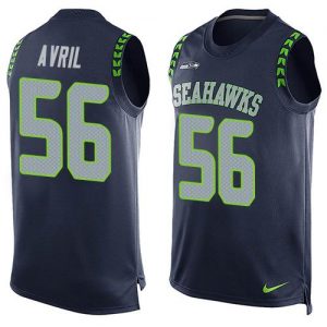 Nike Seahawks #56 Cliff Avril Steel Blue Team Color Men's Stitched NFL Limited Tank Top Jersey