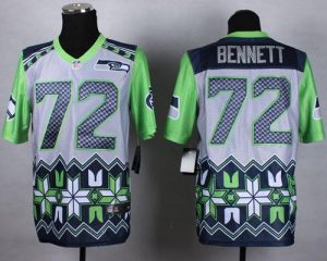 Nike Seahawks #72 Michael Bennett Grey Men's Stitched NFL Elite Noble Fashion Jersey