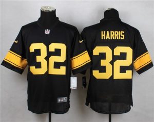 Nike Steelers #32 Franco Harris Black(Gold No.) Men's Stitched NFL Elite Jersey