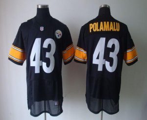 Nike Steelers #43 Troy Polamalu Black Team Color Men's Embroidered NFL Elite Jersey