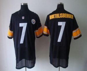 Nike Steelers #7 Ben Roethlisberger Black Team Color Men's Embroidered NFL Elite Jersey
