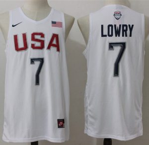 Nike Team USA #7 Kyle Lowry White 2016 Dream Team Stitched NBA Jersey