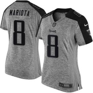 Nike Titans #8 Marcus Mariota Gray Women's Stitched NFL Limited Gridiron Gray Jersey