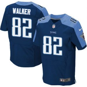 Nike Titans #82 Delanie Walker Navy Blue Alternate Men's Stitched NFL Elite Jersey