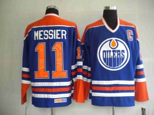 Oilers #11 Mark Messier Embroidered Light Blue NHL Jersey