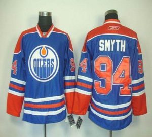 Oilers #94 Ryan Smyth Ligtht Blue Embroidered Youth NHL Jersey