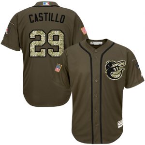 Orioles #29 Welington Castillo Green Salute to Service Stitched MLB Jersey