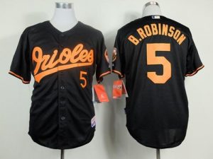 Orioles #5 Brooks Robinson Black Cool Base Stitched MLB Jersey