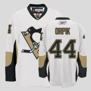 Penguins #44 Orpik White Embroidered NHL Jersey