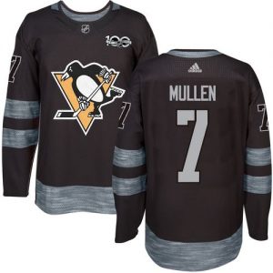 Penguins #7 Joe Mullen Black 1917-2017 100th Anniversary Stitched NHL Jersey