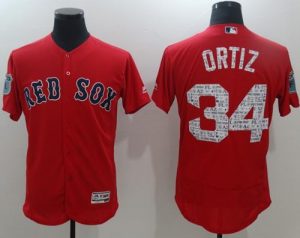 Red Sox #34 David Ortiz Red 2017 Spring Training Authentic Flex Base Stitched MLB Jersey