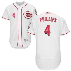 Reds #4 Brandon Phillips White Flexbase Authentic Collection Stitched MLB Jersey