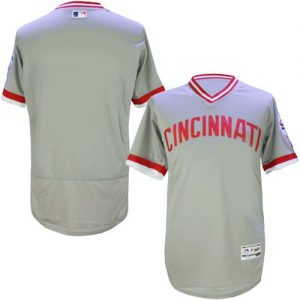 Reds Blank Grey Flexbase Authentic Collection Cooperstown Stitched MLB Jersey