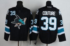 Sharks #39 Logan Couture Black Embroidered NHL Jersey