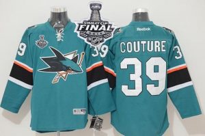 Sharks #39 Logan Couture Teal 2016 Stanley Cup Final Patch Stitched NHL Jersey