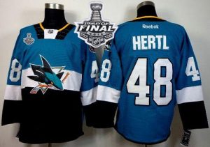 Sharks #48 Tomas Hertl Teal Black 2015 Stadium Series 2016 Stanley Cup Final Patch Stitched NHL Jersey