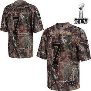 Steelers #7 Ben Roethlisberger Camouflage Realtree Super Bowl XLV Embroidered NFL Jersey