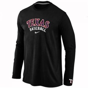 Texas Rangers Long Sleeve MLB T-Shirt Black