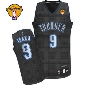 Thunder #9 Serge Ibaka Black Rhythm Fashion With Finals Patch Embroidered NBA Jersey