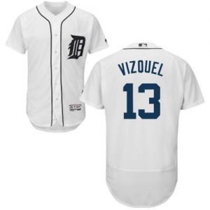 Tigers #13 Omar Vizquel White Flexbase Authentic Collection Stitched MLB Jersey