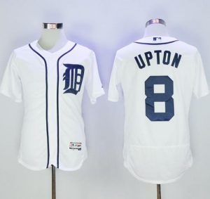 Tigers #8 Justin Upton White Flexbase Authentic Collection Stitched MLB Jersey