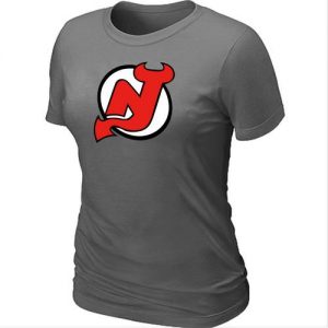 Women's NHL New Jersey Devils Big & Tall Logo T-Shirt Dark Grey