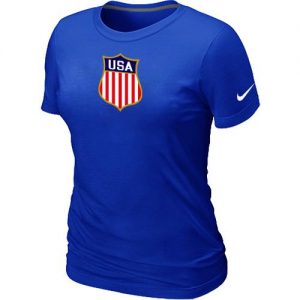 Women's Nike Team USA Hockey Winter Olympics KO Collection Locker Room T-Shirt Blue
