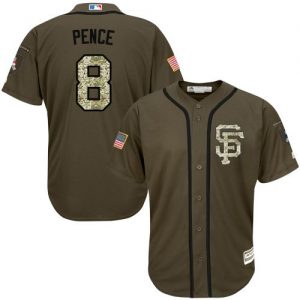 Giants #8 Hunter Pence Green Salute to Service Stitched MLB Jersey